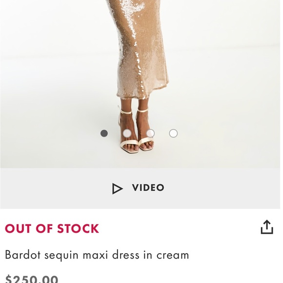 Bardot sequin maxi dress in cream - Picture 4 of 10